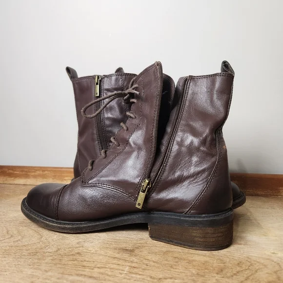 Lucky Brand LK-NOLINA Brown Leather Ankle Boots Size 9.5 Womens - Picture 6 of 10